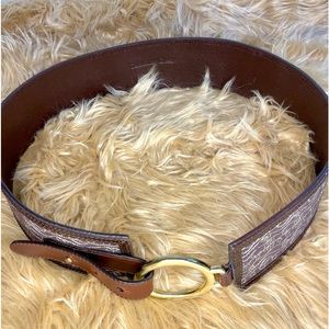 Vintage Coldwater Creek Western Brown Leather Belt (L/XL)